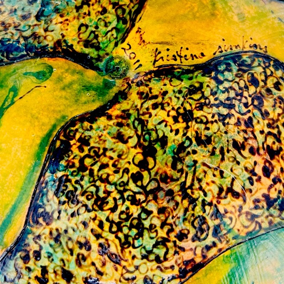 Hand Crafted Wall Pocket Pink Purple Tulips Original Gourd Art Air Plant Holder - Picture 11 of 17